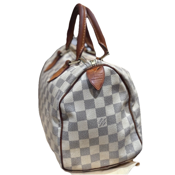 Louis Vuitton Speedy 25 Damier Azur Satchel, Lock, Dust Bag - Picture 2 of 16